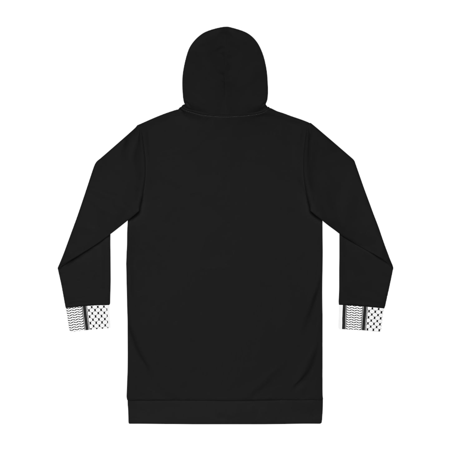 Black and White Hattah Design - Stylish Women's Hoodie Dress