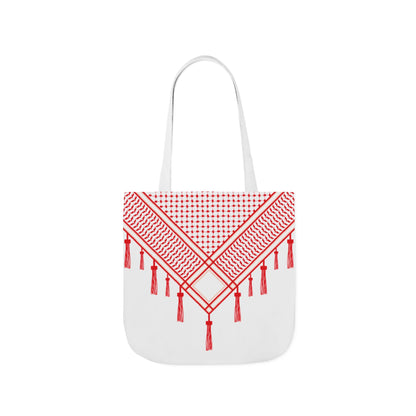 Red and White Shmagh Design Tote Bag
