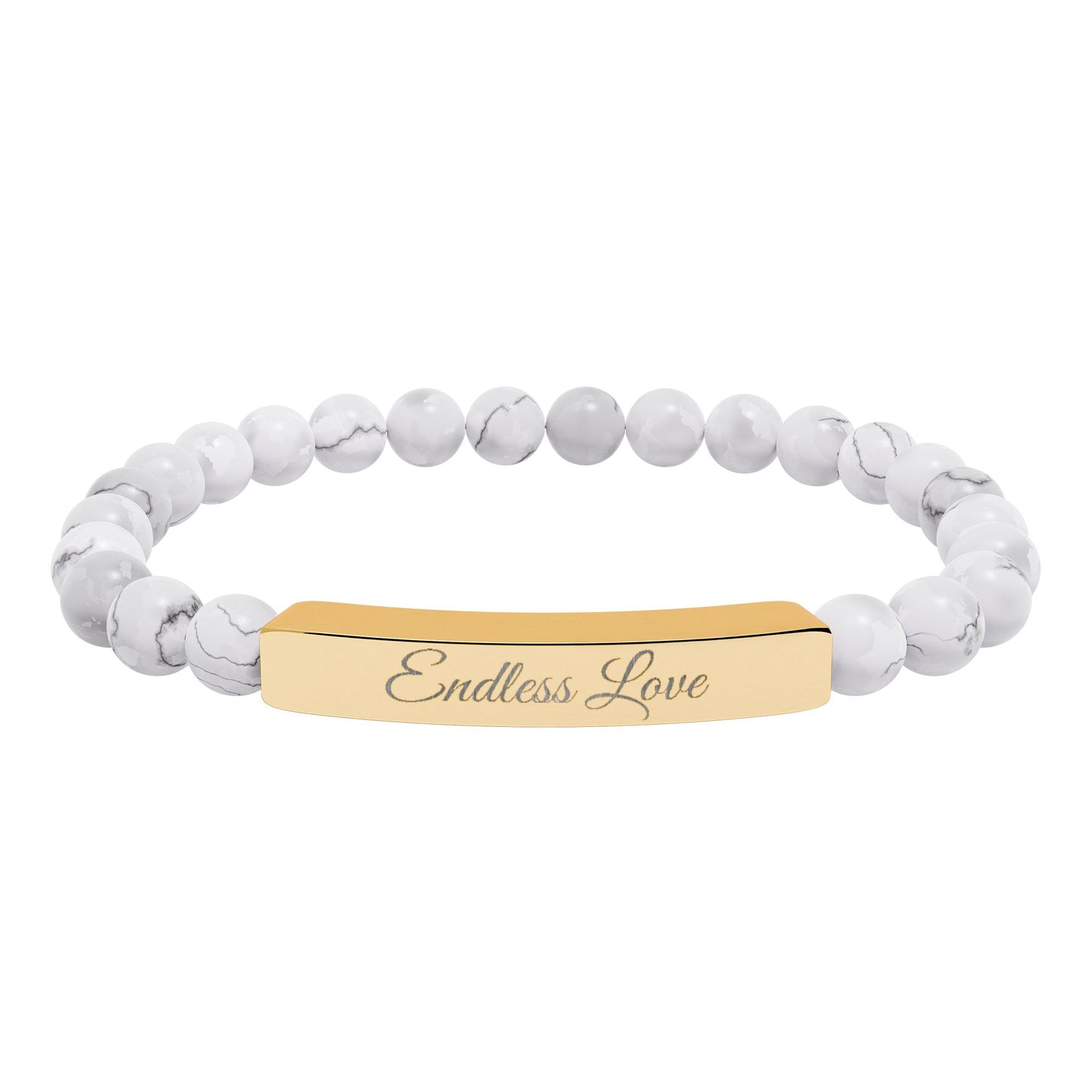 “Endless Love 💕 ” Engraved Natural Stone Bracelet - Meaningful Gift for Mindfulness and Style