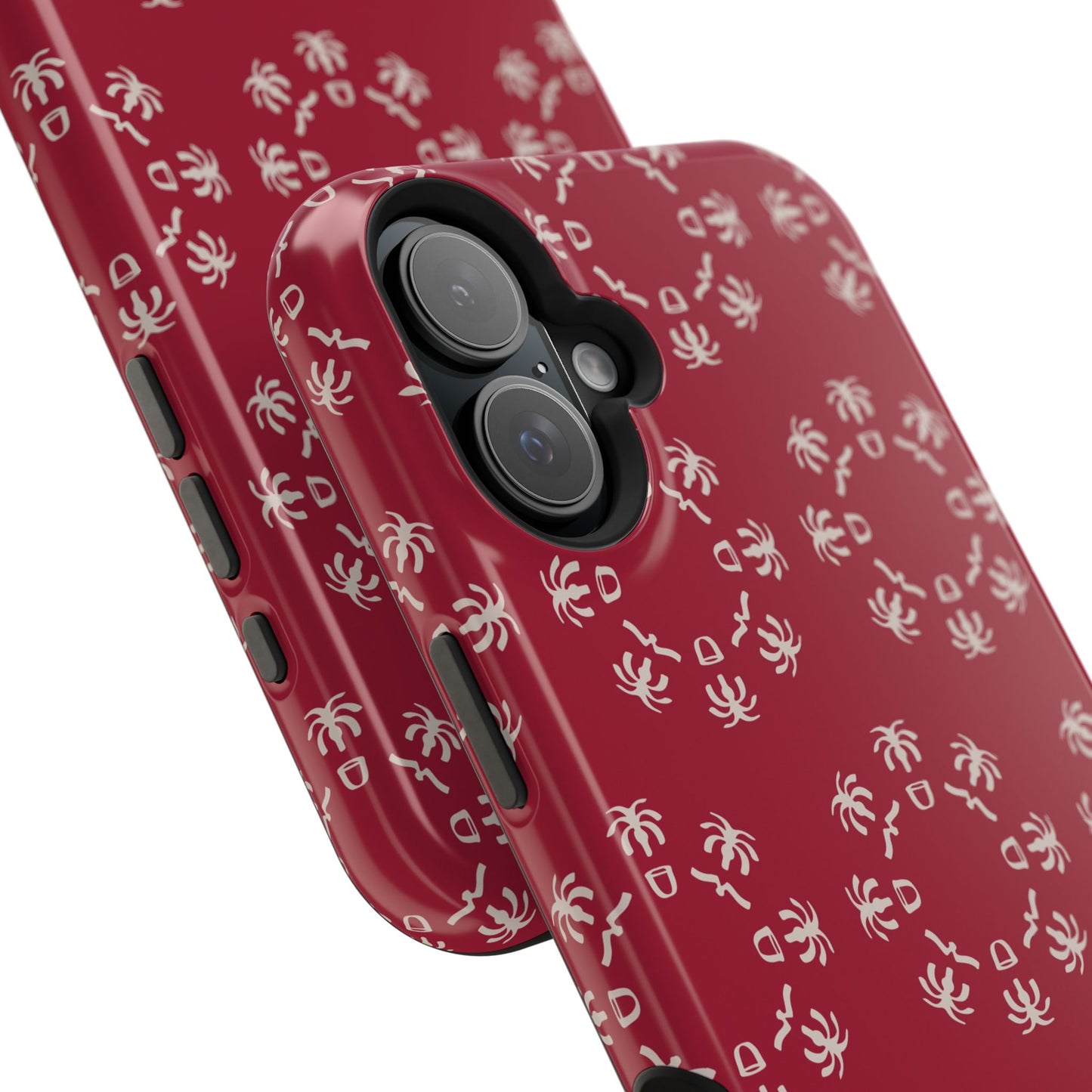 Palm Trees and coffee cups Geometric circle  Design - Iphone Magnetic Tough Case