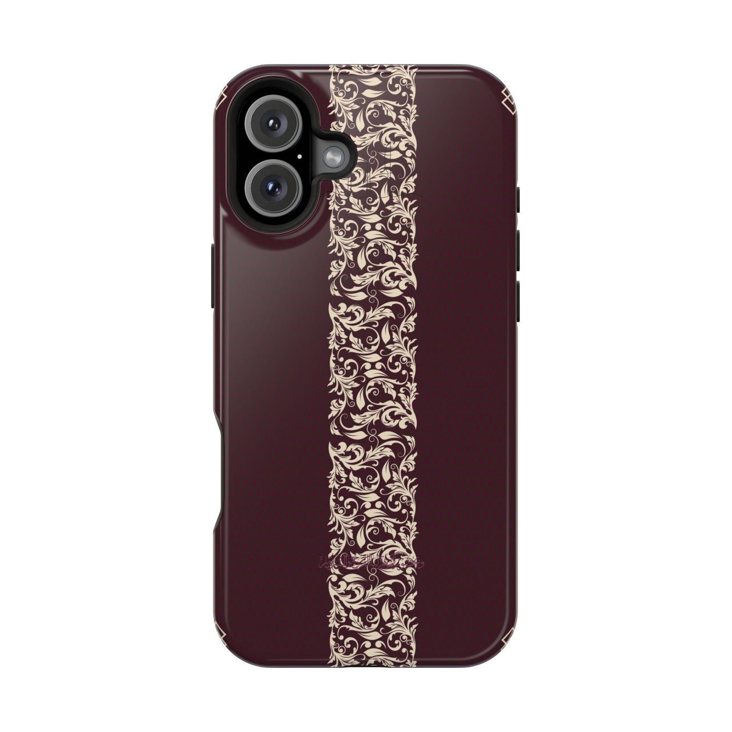 Red Dark and Beige geometric Design Iphone Magnetic Tough Case