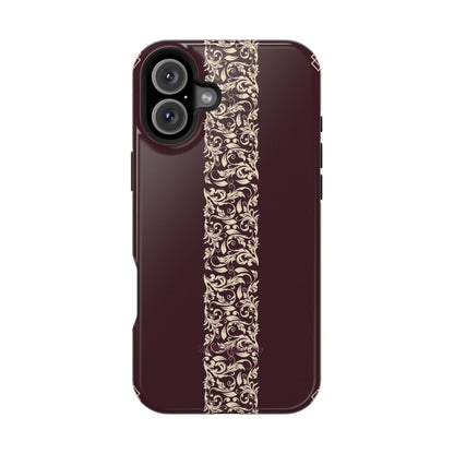 Red Dark and Beige geometric Design Iphone Magnetic Tough Case