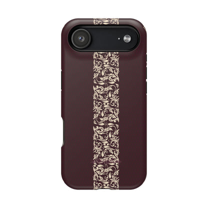 Red Dark and Beige geometric Design Iphone Magnetic Tough Case
