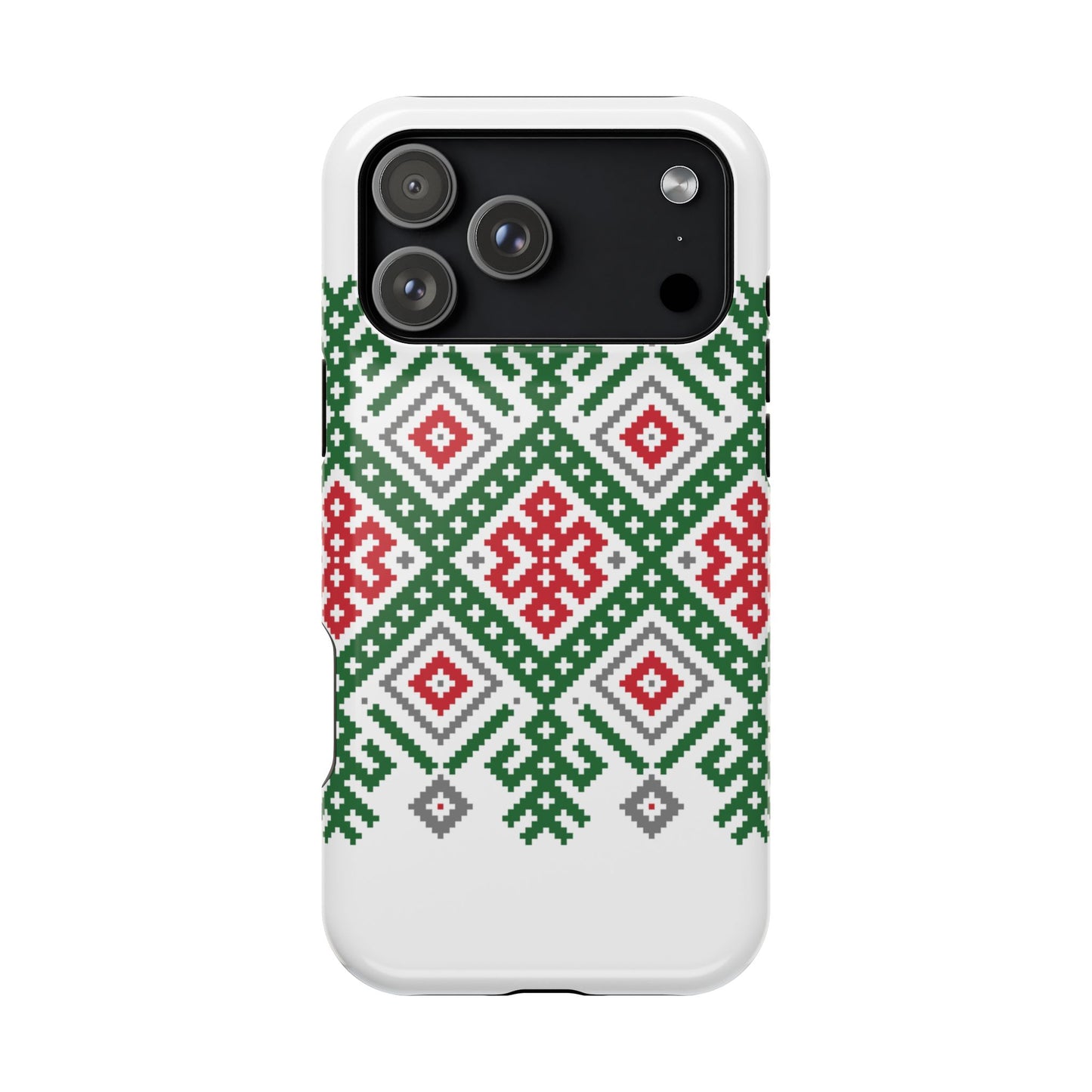 Red white Green and Black  Geometric Design Iphone Magnetic Tough Case
