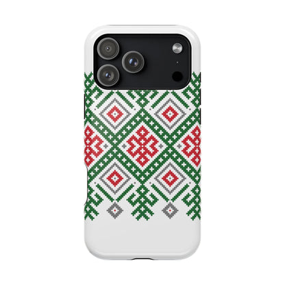 Red white Green and Black  Geometric Design Iphone Magnetic Tough Case