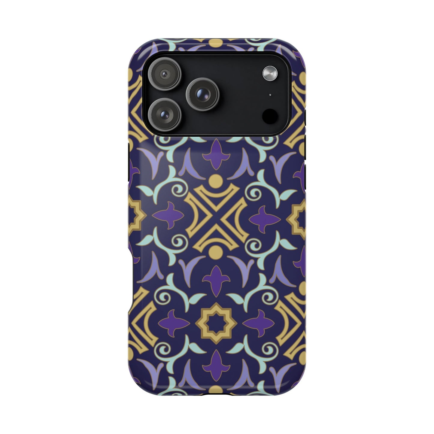 Geometric Purple and Gold Design Iphone Magnetic Tough Case