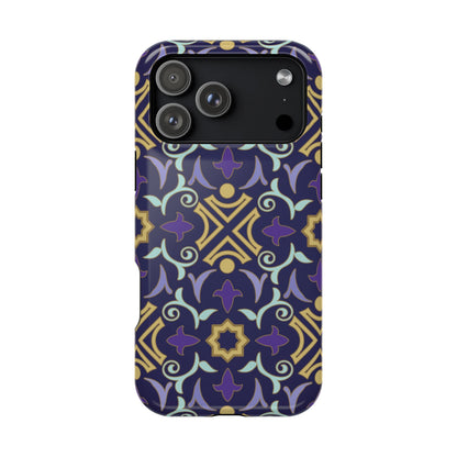 Geometric Purple and Gold Design Iphone Magnetic Tough Case