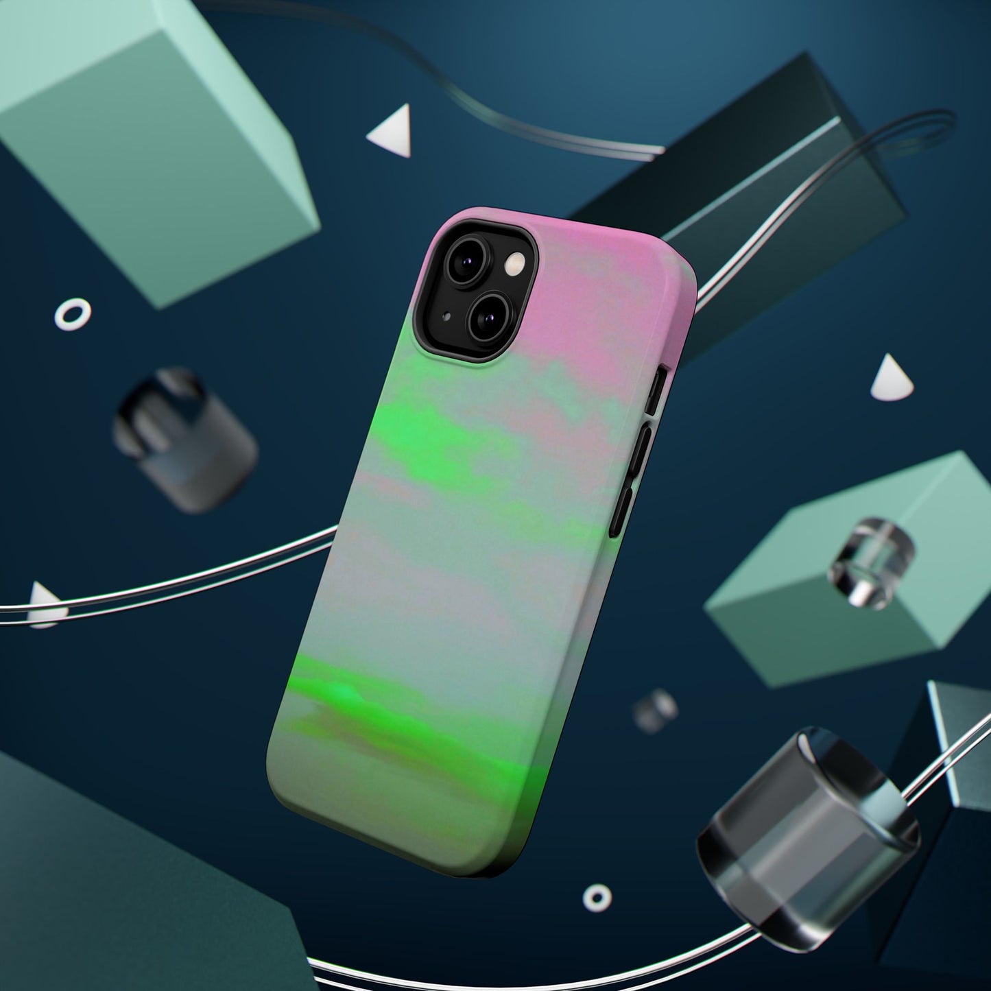 Green and pink sky  Design - Iphone Magnetic Tough Case