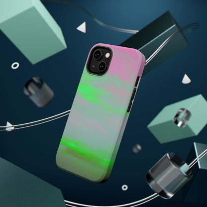 Green and pink sky  Design - Iphone Magnetic Tough Case