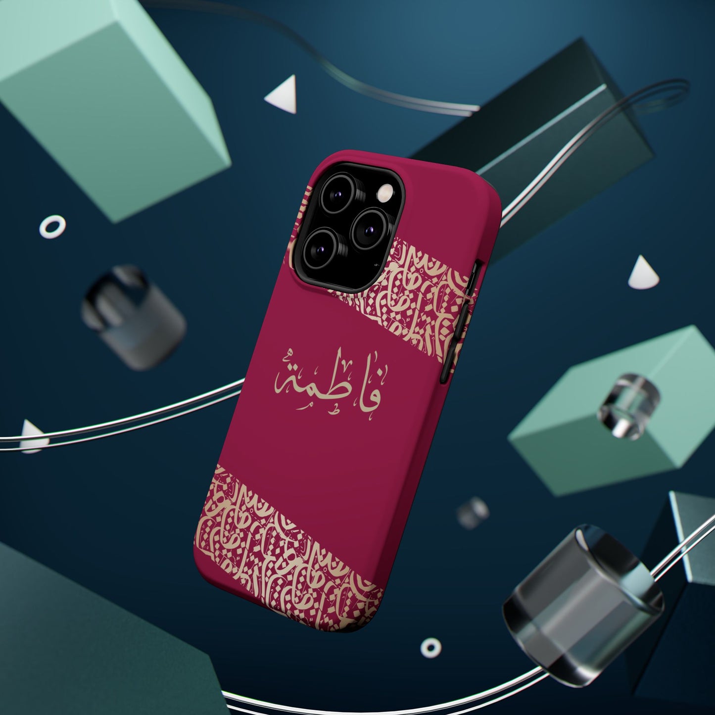 Personalized Arabic Calligraphy - Iphone Magnetic Impact-Resistant Phone Case - Pink and Gold Design