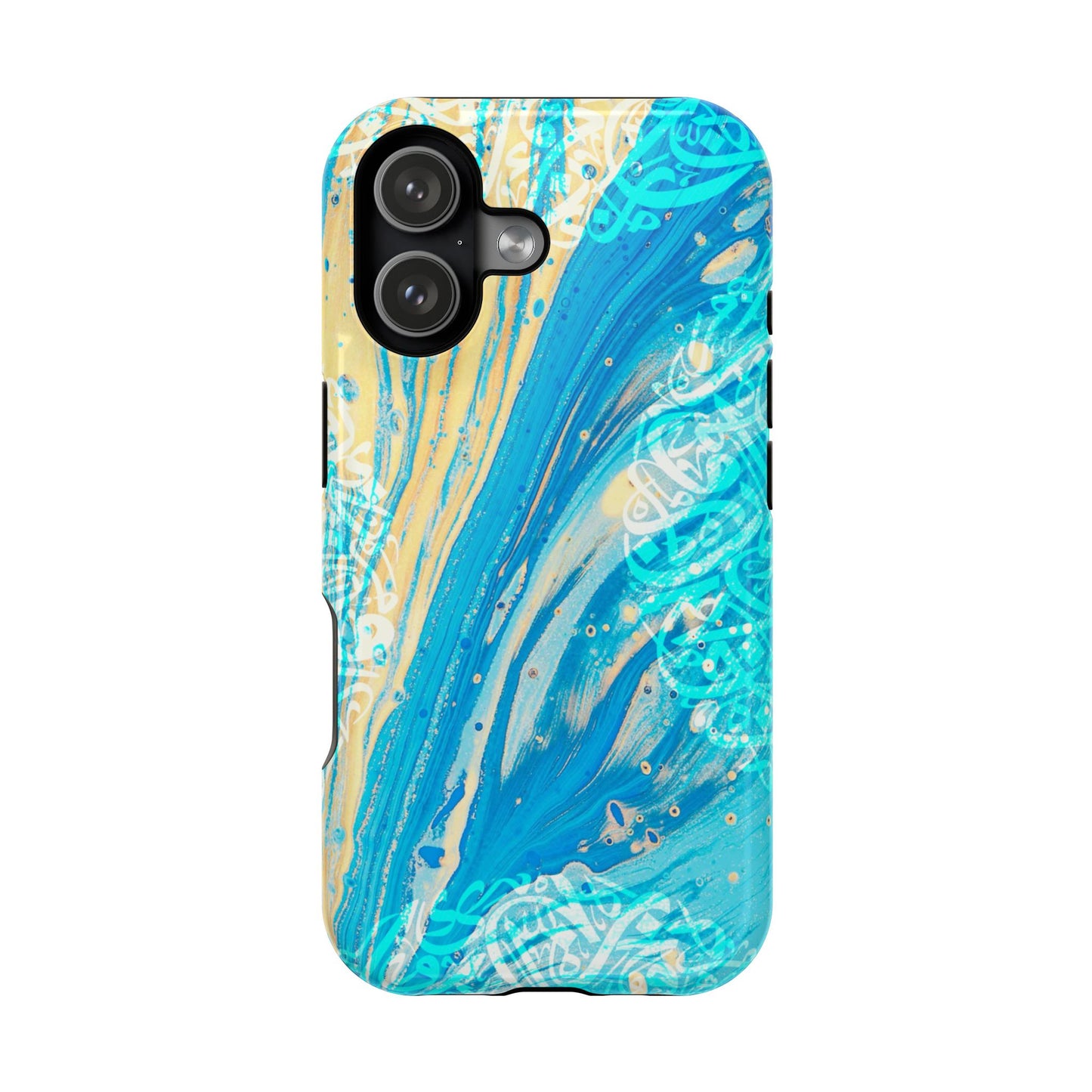 Arabic splash of Blue- Iphone Magnetic Tough Case