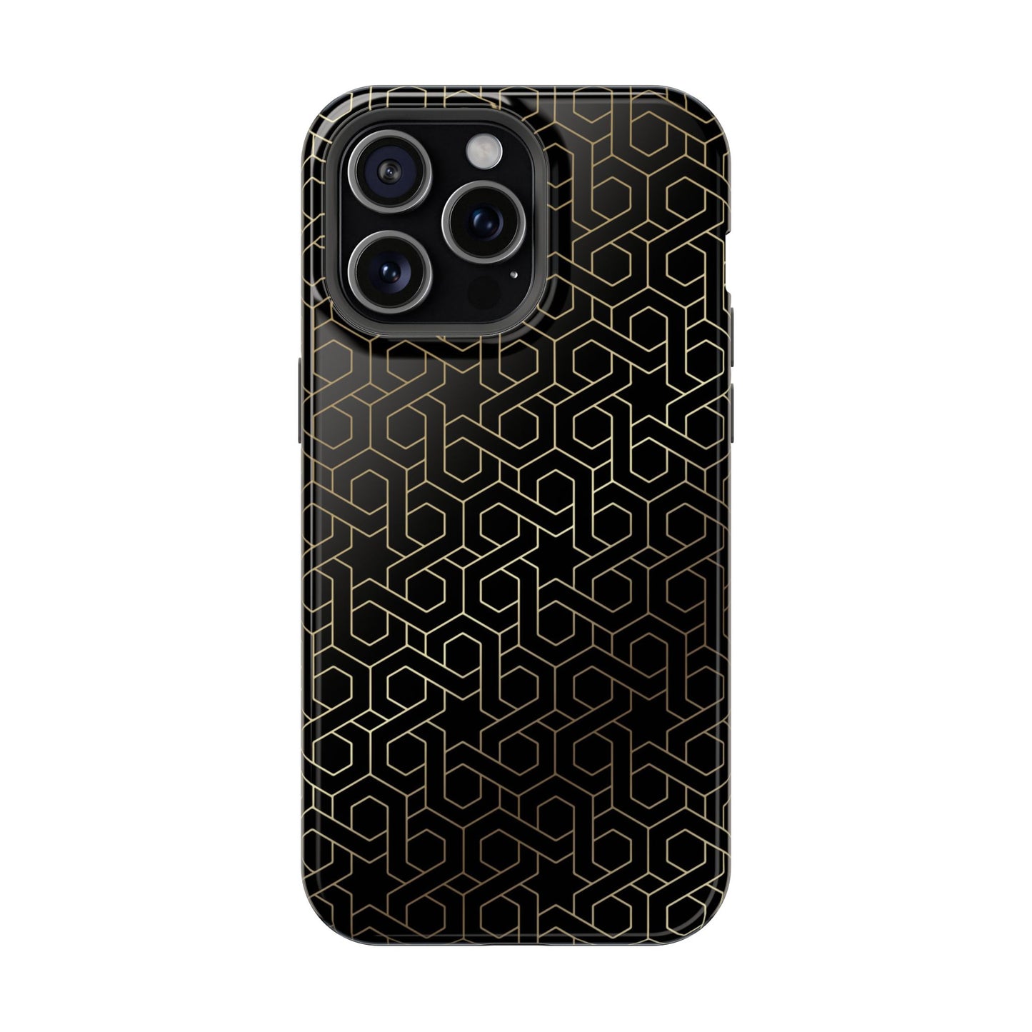 Black and Gold ⭐️ Geometric Design Iphone Magnetic Tough Case