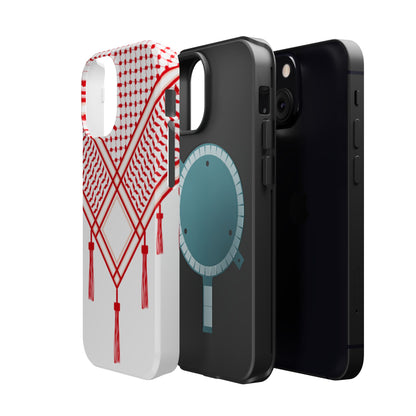 Red and White Shmagh Design Iphone Magnetic Tough Case