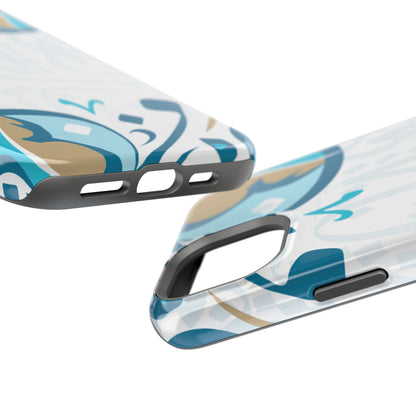 White Blue and Gold Arabic Calligraphy Iphone Magnetic Tough Case