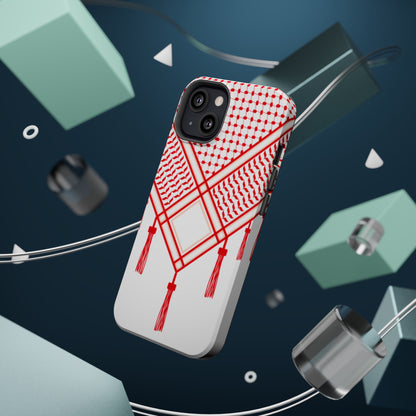 Red and White Shmagh Design Iphone Magnetic Tough Case