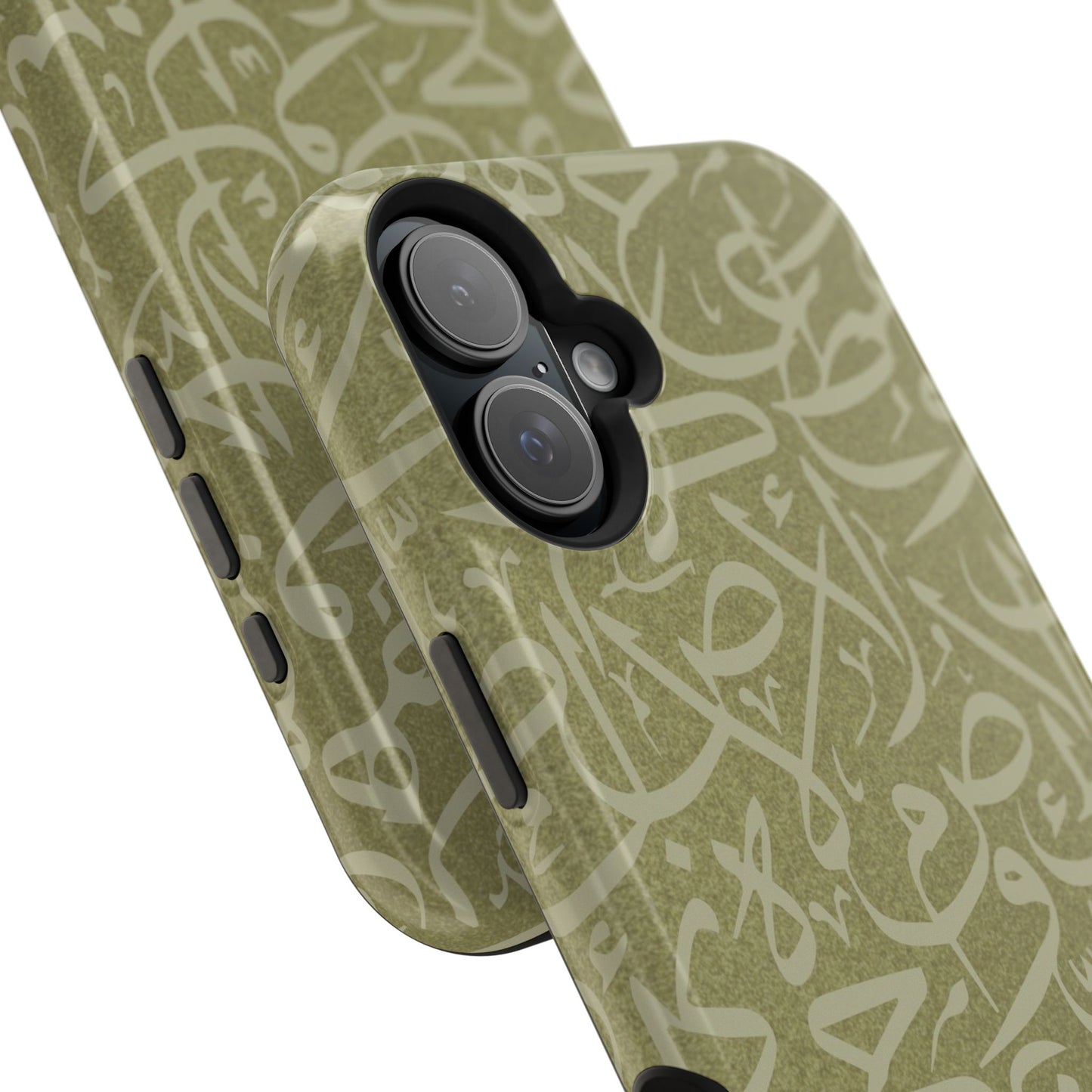 Olive Green Arabic Letters Calligraphy Iphone Magnetic Tough Case