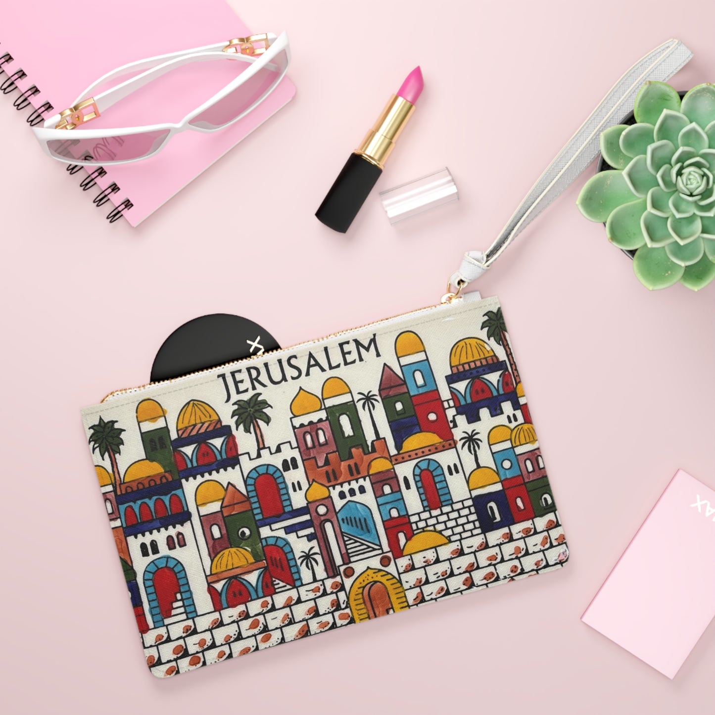 Large* Jerusalem City Themed Clutch Bag, Stylish Purse