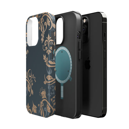 Gold flowers Iphone Magnetic Tough Cases