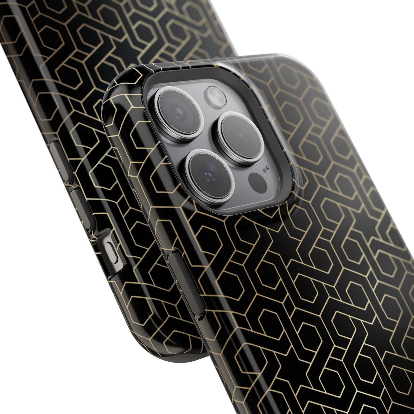 Black and Gold ⭐️ Geometric Design Iphone Magnetic Tough Case