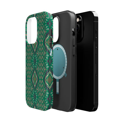 Emerald Green  Geometric Design Iphone Magnetic Tough Case