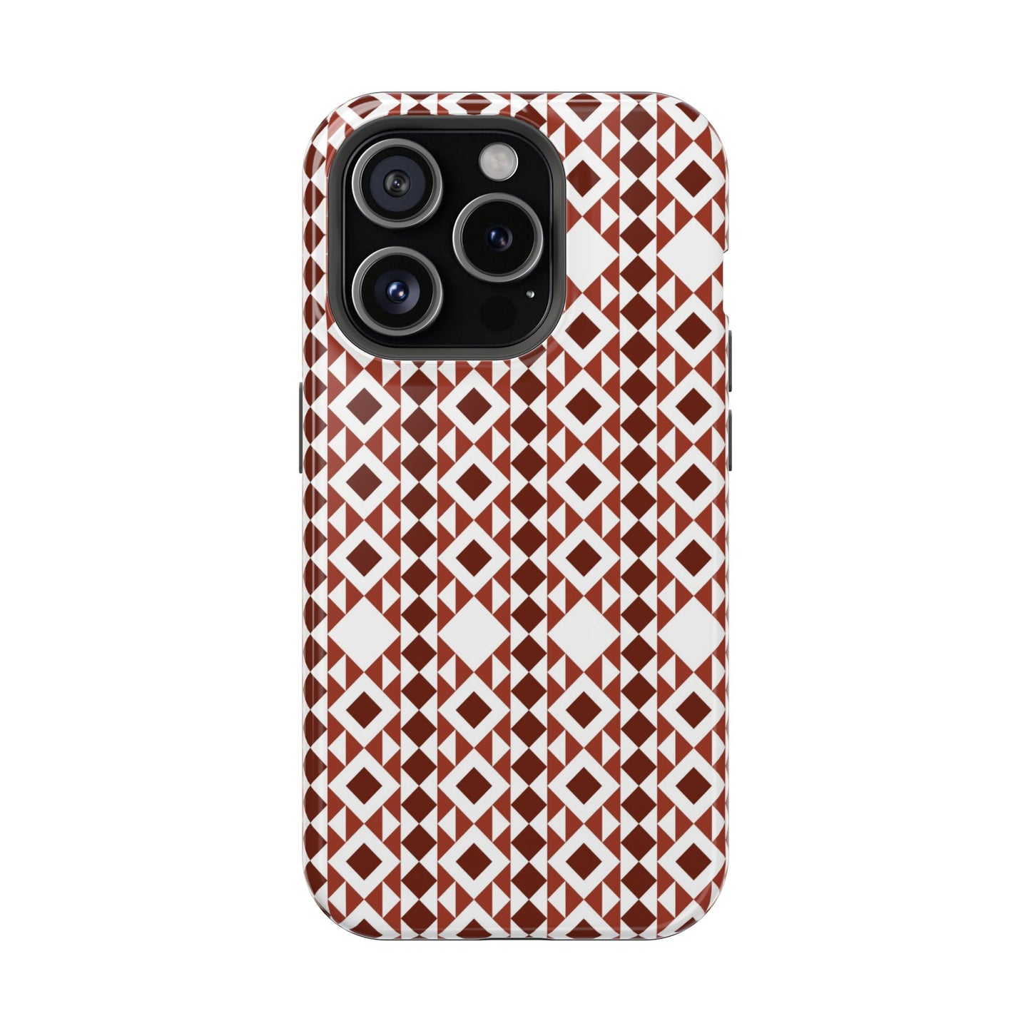 Red and White geometric Design Iphone Magnetic Tough Case