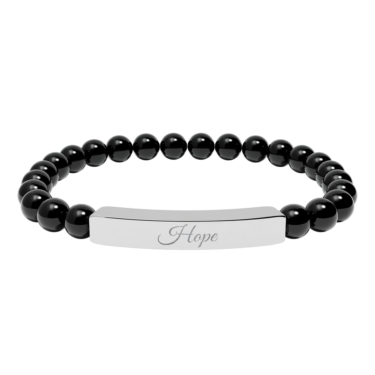 “Hope” Engraved Natural Stone Bracelet - Meaningful Gift for Mindfulness and Style