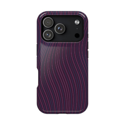 Purple Line Pattern  Design - Iphone Magnetic Tough Case