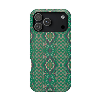 Emerald Green  Geometric Design Iphone Magnetic Tough Case