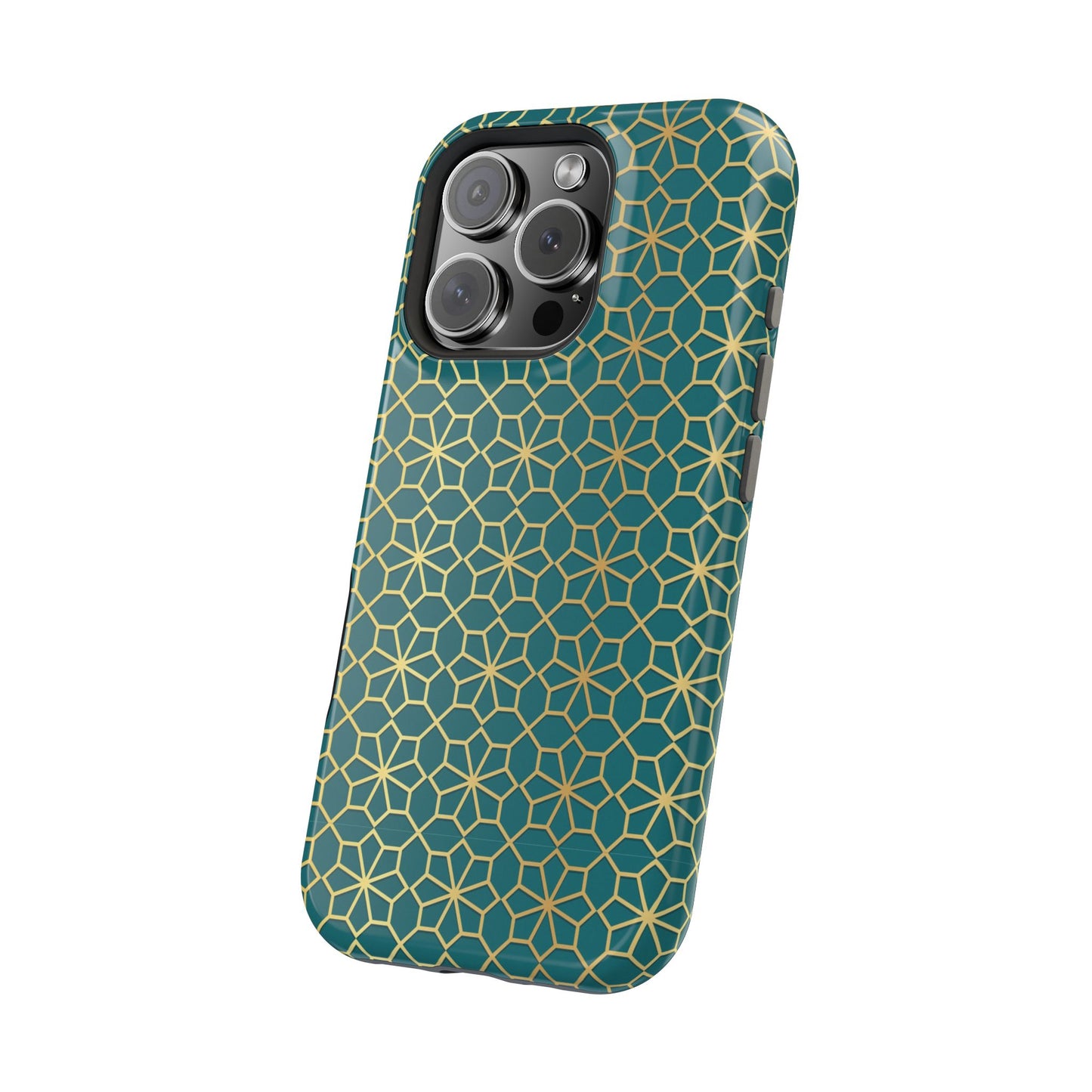 Gold and Green Flower Design - Iphone Magnetic Tough Case