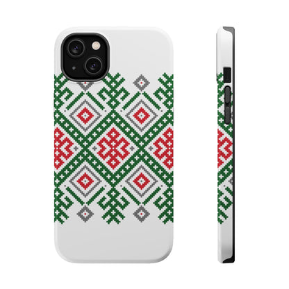 Red white Green and Black  Geometric Design Iphone Magnetic Tough Case