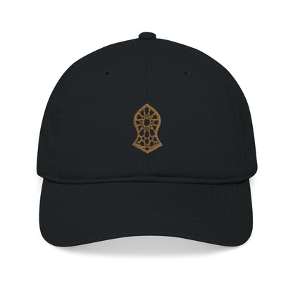 Golden Sandala Organic Embroidered Cap, Eco-Friendly Gift, Outdoor Fashion, Summer Accessory, Unique Headwear