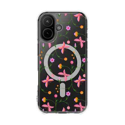 Pink Floral Garden  MagSafe Clear Phone Case