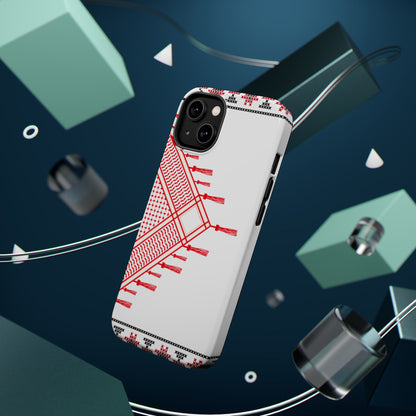 Red and White Hattah Design Iphone Magnetic Tough Case