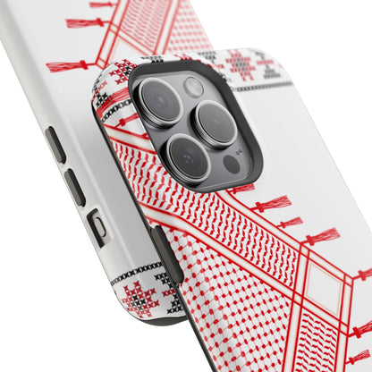 Red and White Hattah Design Iphone Magnetic Tough Case