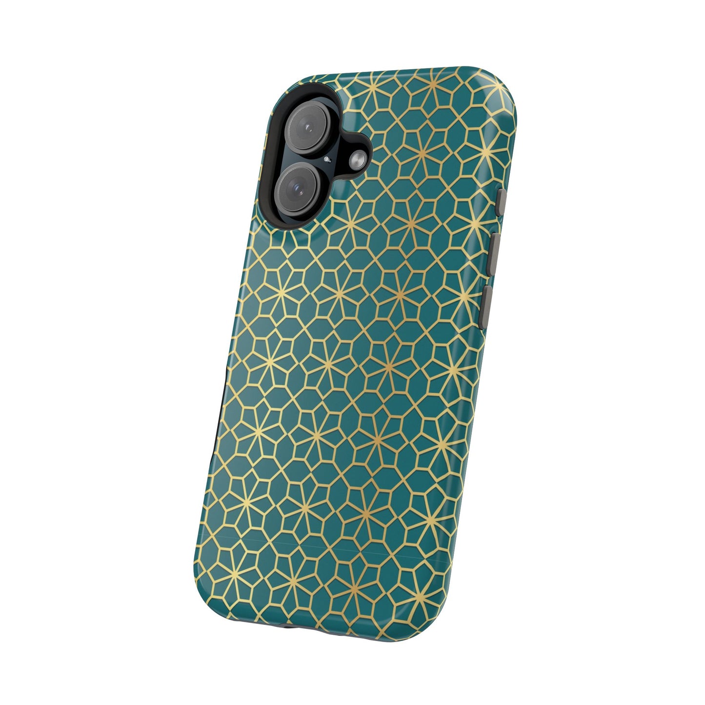 Gold and Green Flower Design - Iphone Magnetic Tough Case