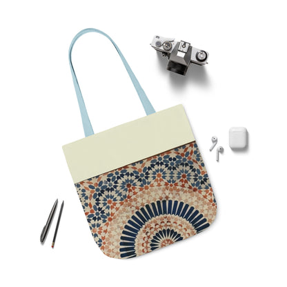 Moroccan Design Tote Bag, 3-Color Straps