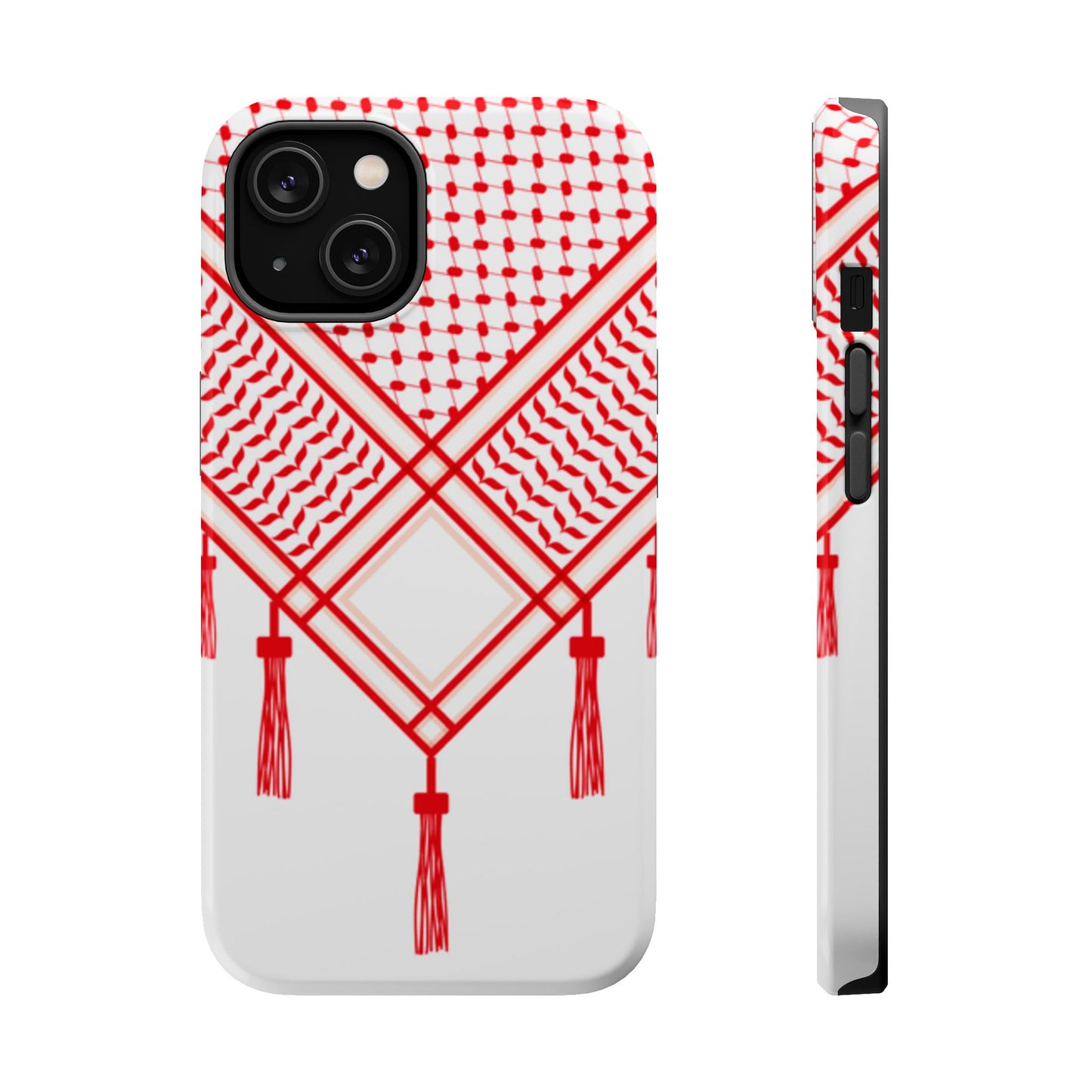 Red and White Shmagh Design Iphone Magnetic Tough Case