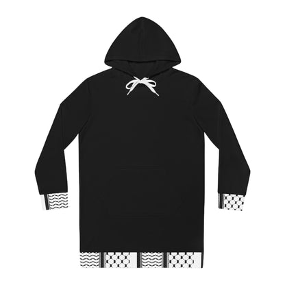 Black and White Hattah Design - Stylish Women's Hoodie Dress