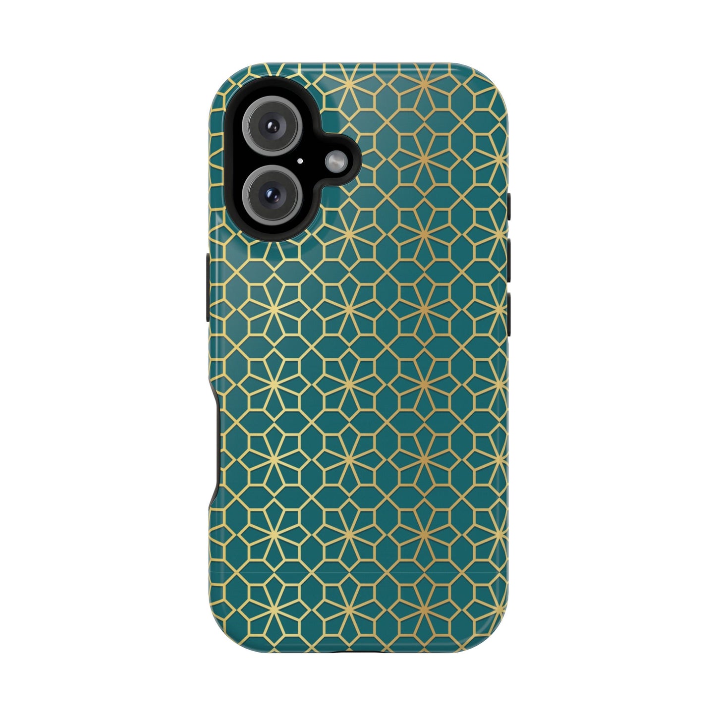 Gold and Green Flower Design - Iphone Magnetic Tough Case