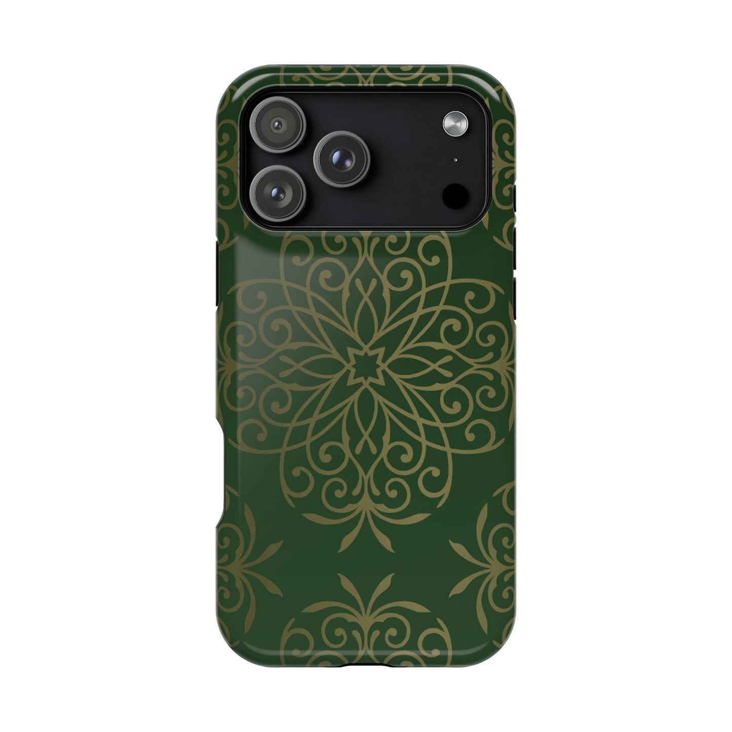 Gold and Green Flowery Design - Iphone Magnetic Tough Case