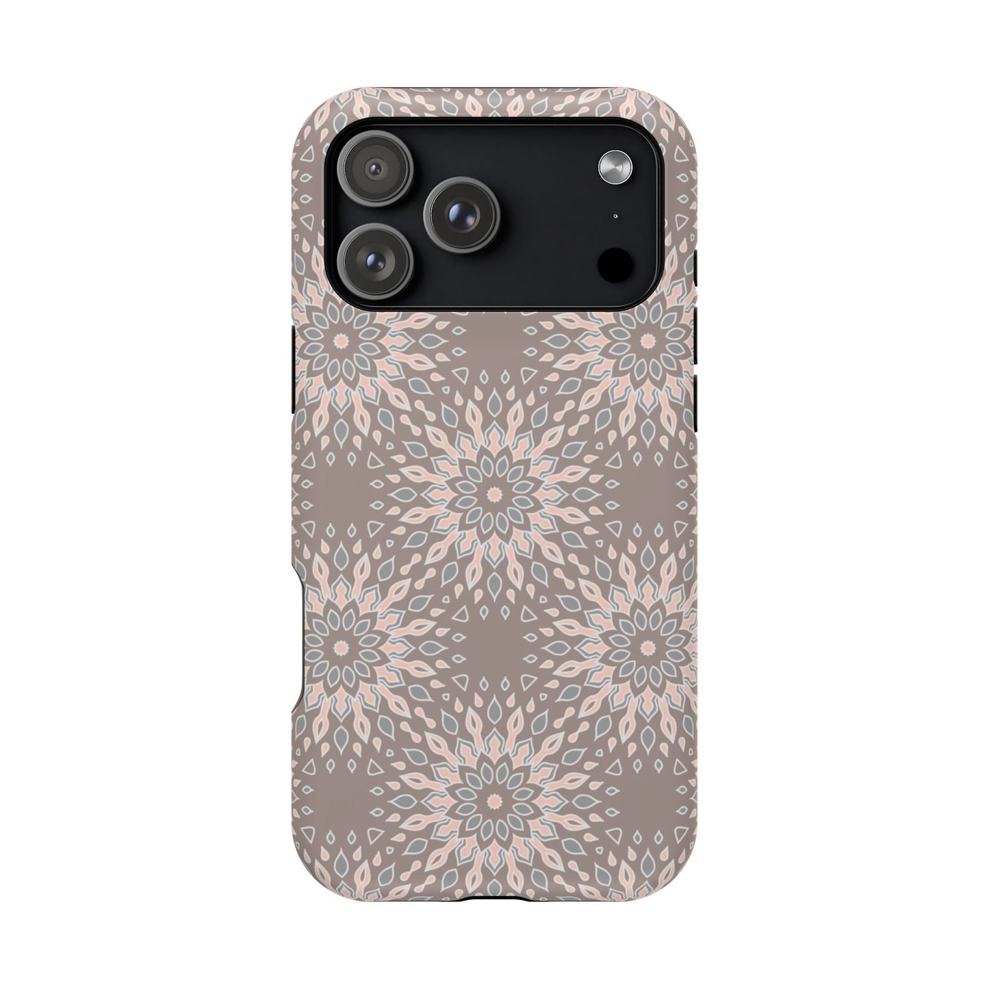 Beige Floral Design - Iphone Magnetic Tough Case