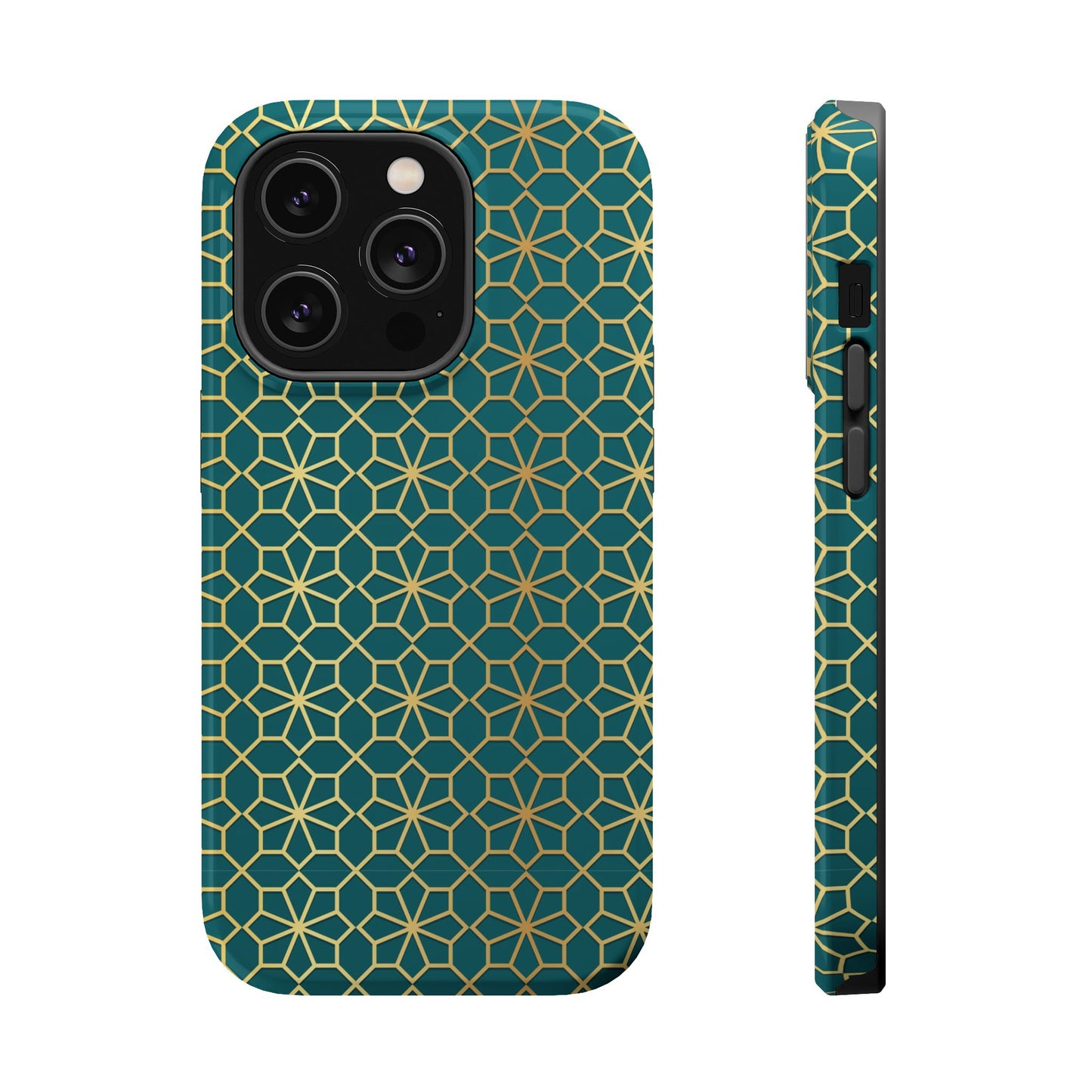 Gold and Green Flower Design - Iphone Magnetic Tough Case