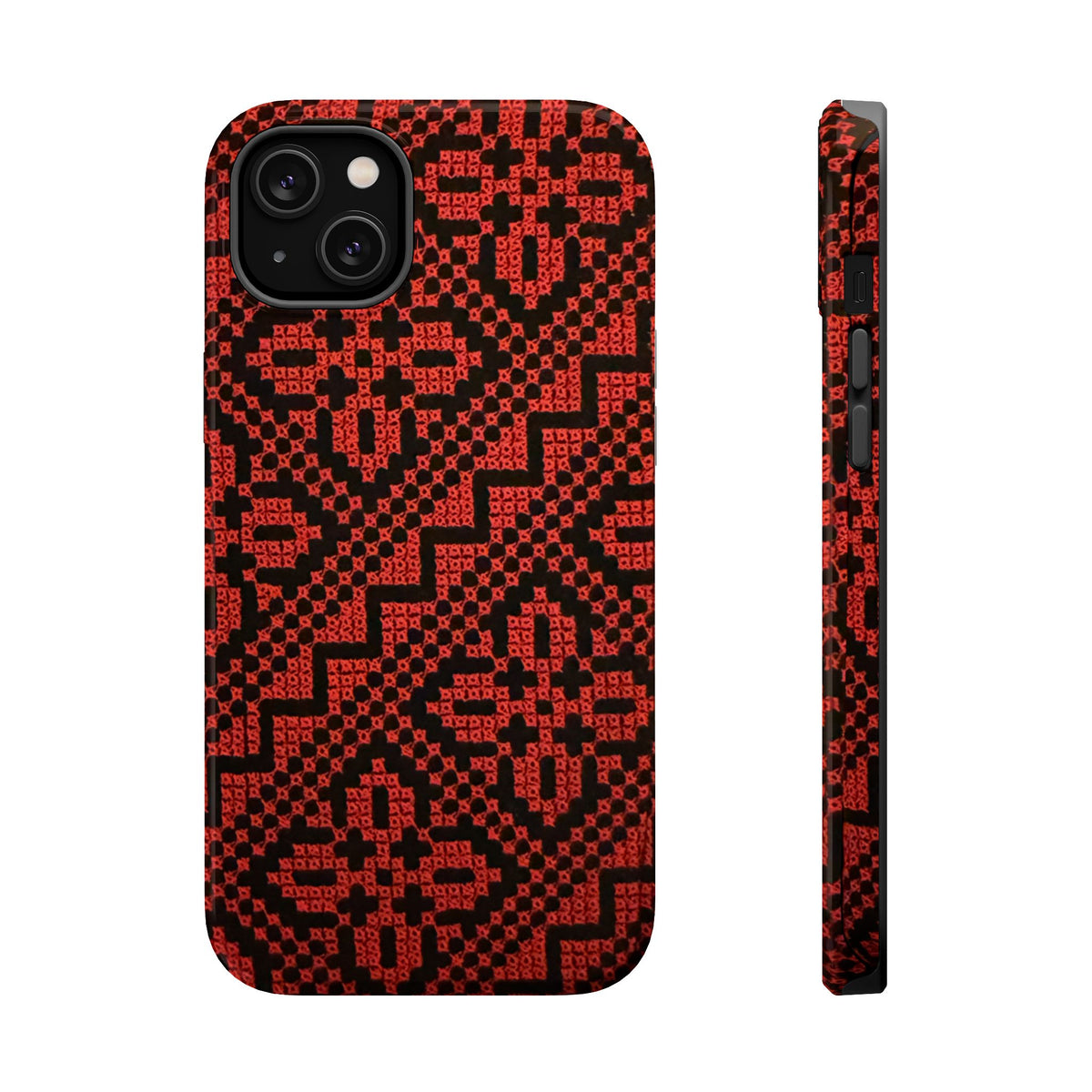 Red and Black Tatreez Design - Iphone Magnetic Tough Case