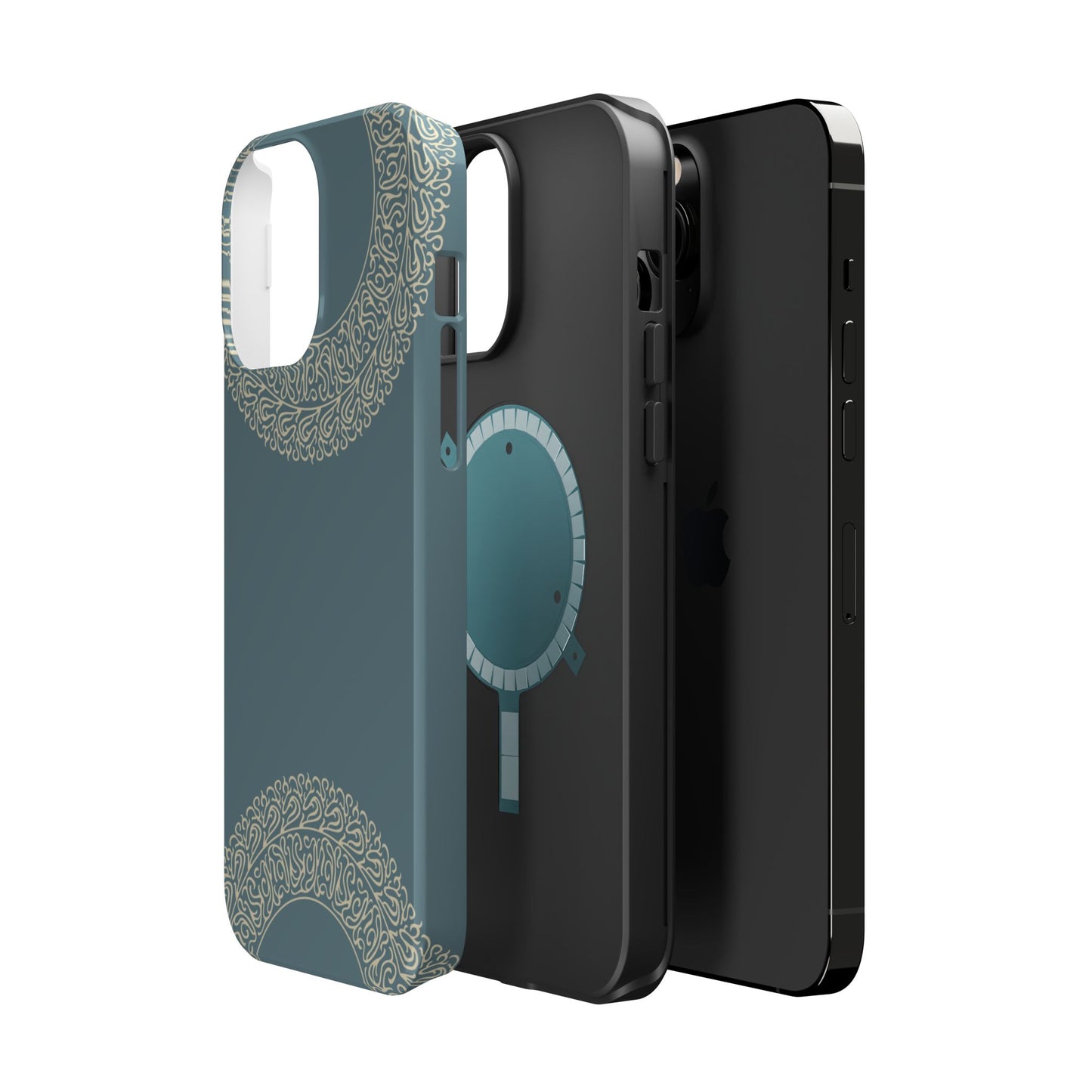Beige geometric circle  Design - Iphone Magnetic Tough Case