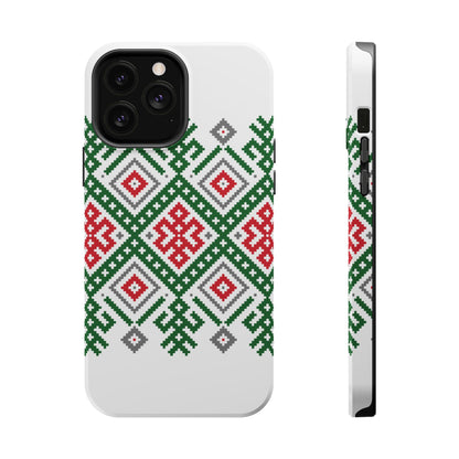 Red white Green and Black  Geometric Design Iphone Magnetic Tough Case