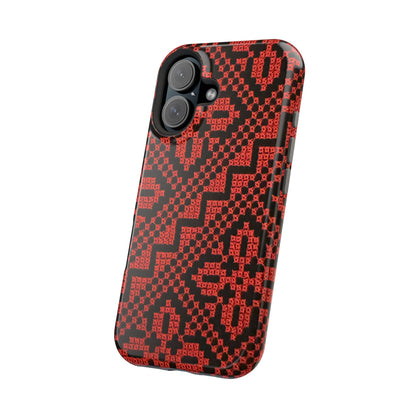 Red and Black Tatreez Design - Iphone Magnetic Tough Case