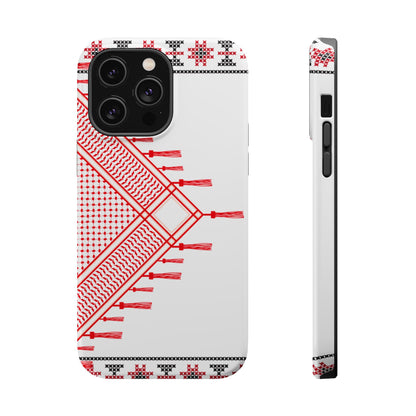 Red and White Hattah Design Iphone Magnetic Tough Case