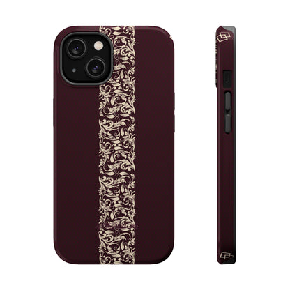 Red Dark and Beige geometric Design Iphone Magnetic Tough Case