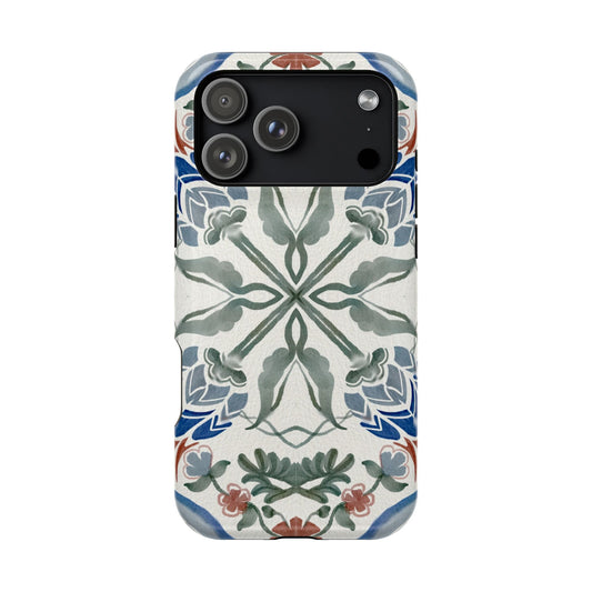 Blue flowers Iphone Magnetic Tough Cases