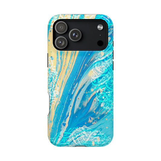 Arabic splash of Blue- Iphone Magnetic Tough Case